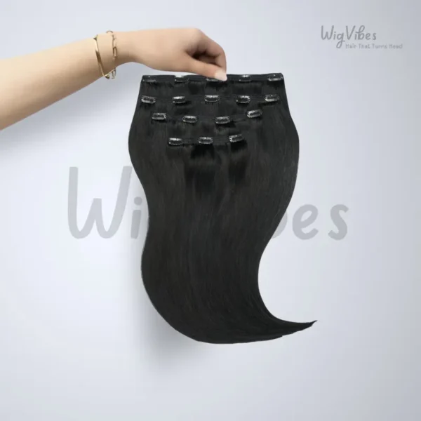 Black Straight Clip Hair Extension