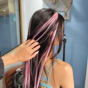 Long Straight Synthetic Hair Colour Extension For Women (Pack of 6)