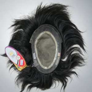 Men's Hair Replacement System Toupee – Natural Black Human Hair dubai miraj Patch
