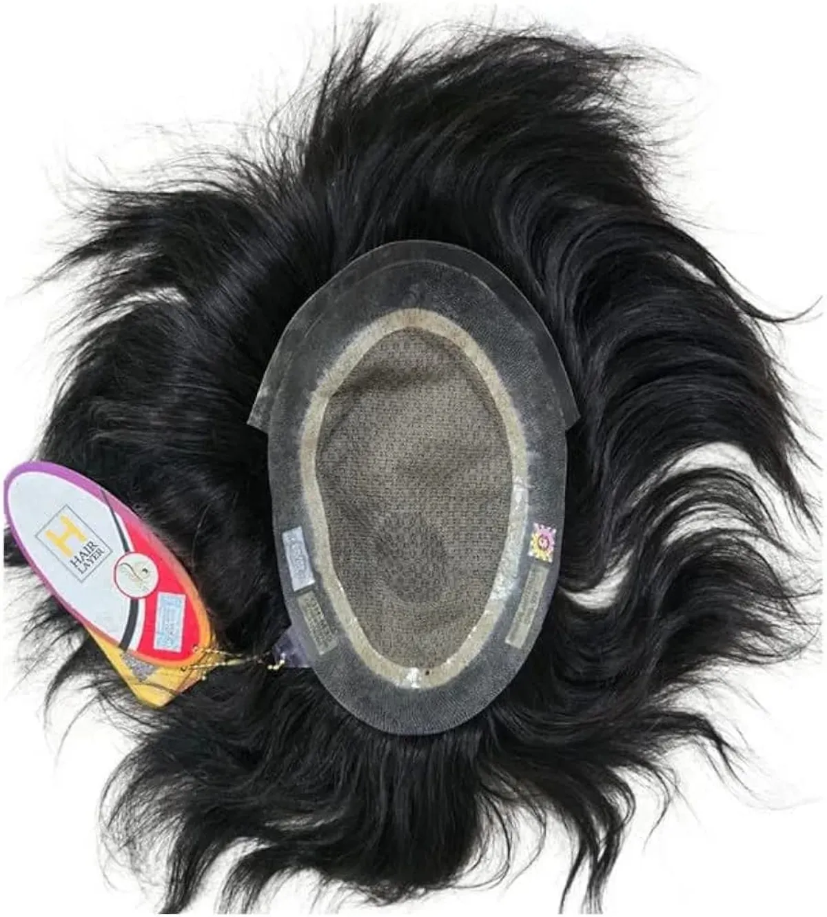 Men's Hair Replacement System Toupee – Natural Black Human Hair dubai miraj Patch - Image 2