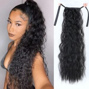 curley ponytail pure human Hair - Extension